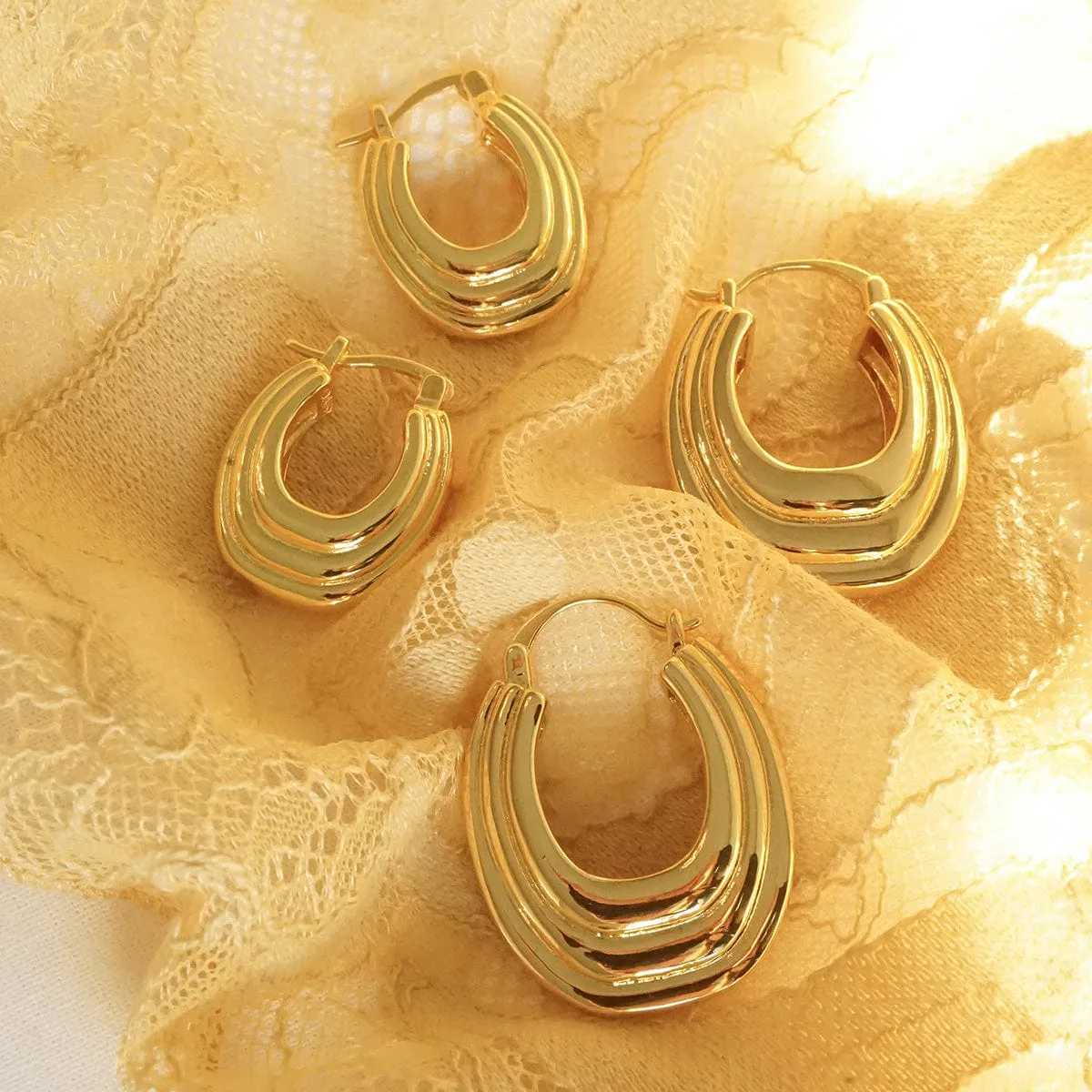 Polly Ridge Hoop Earring Stack 18ct Gold Plate sold by Daisy Jewellery product image thumbnail 3