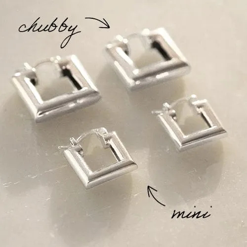 Polly Chubby Hoop Earring Stack Silver Plate sold by Daisy Jewellery product image thumbnail 3