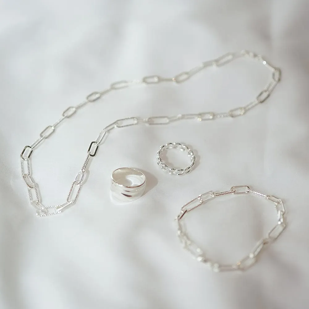 Polly Paper Clip Layering Set Silver Plate sold by Daisy Jewellery product image thumbnail 3