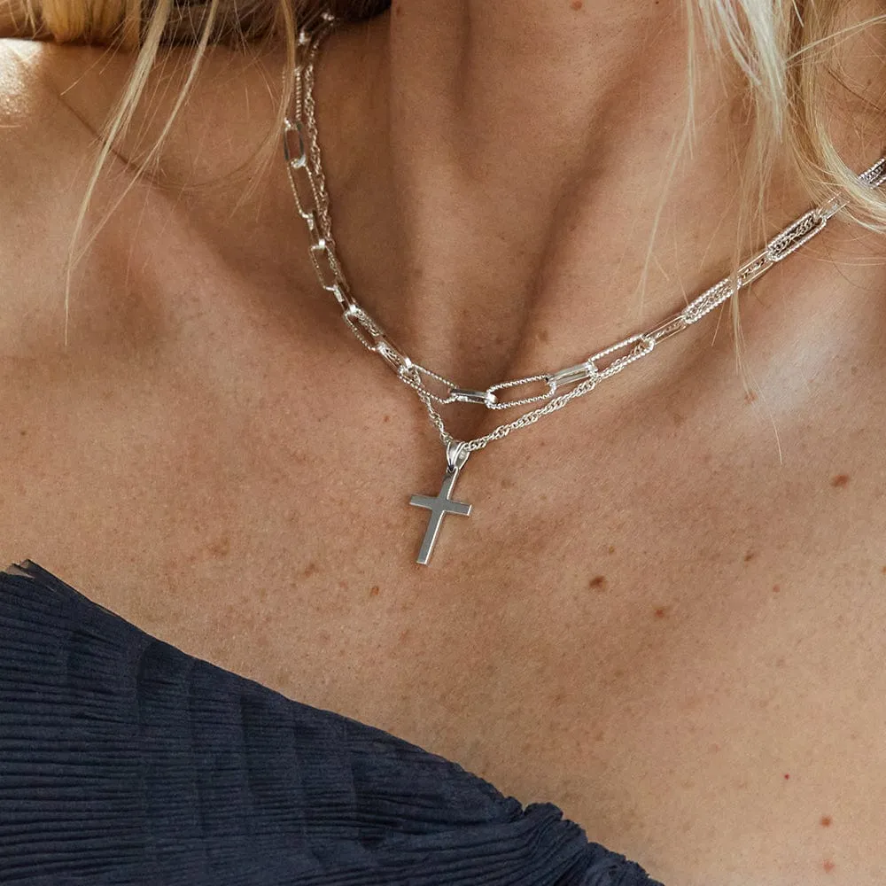 Polly Paper Clip Layering Set Silver Plate sold by Daisy Jewellery product image thumbnail 2