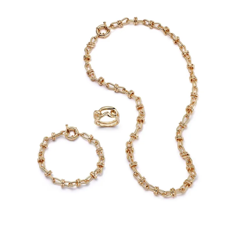 Polly Chunky Knot Look 18ct Gold Plate sold by Daisy Jewellery