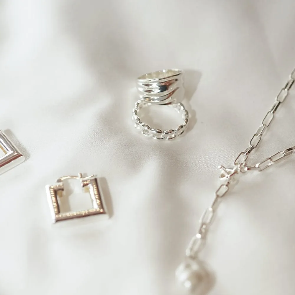 Polly Solid Chain Ring Sterling Silver sold by Daisy Jewellery product image thumbnail 5