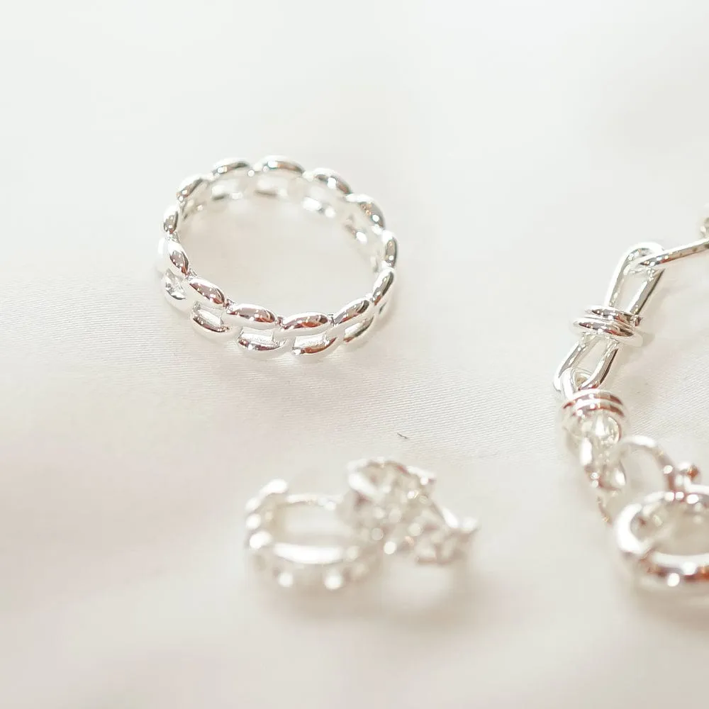 Polly Solid Chain Ring Sterling Silver sold by Daisy Jewellery product image thumbnail 3