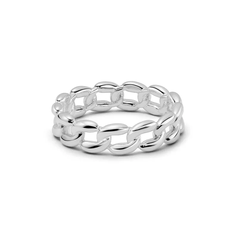 Polly Solid Chain Ring Sterling Silver sold by Daisy Jewellery