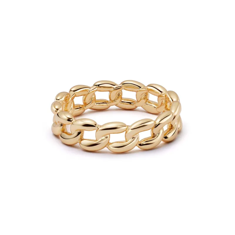 Polly Solid Chain Ring 18ct Gold Plate sold by Daisy Jewellery
