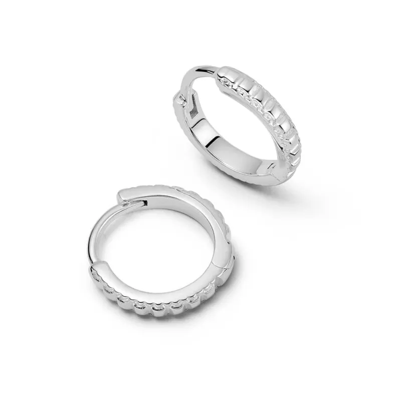Polly Ridge Huggie Hoop Earrings Sterling Silver sold by Daisy Jewellery