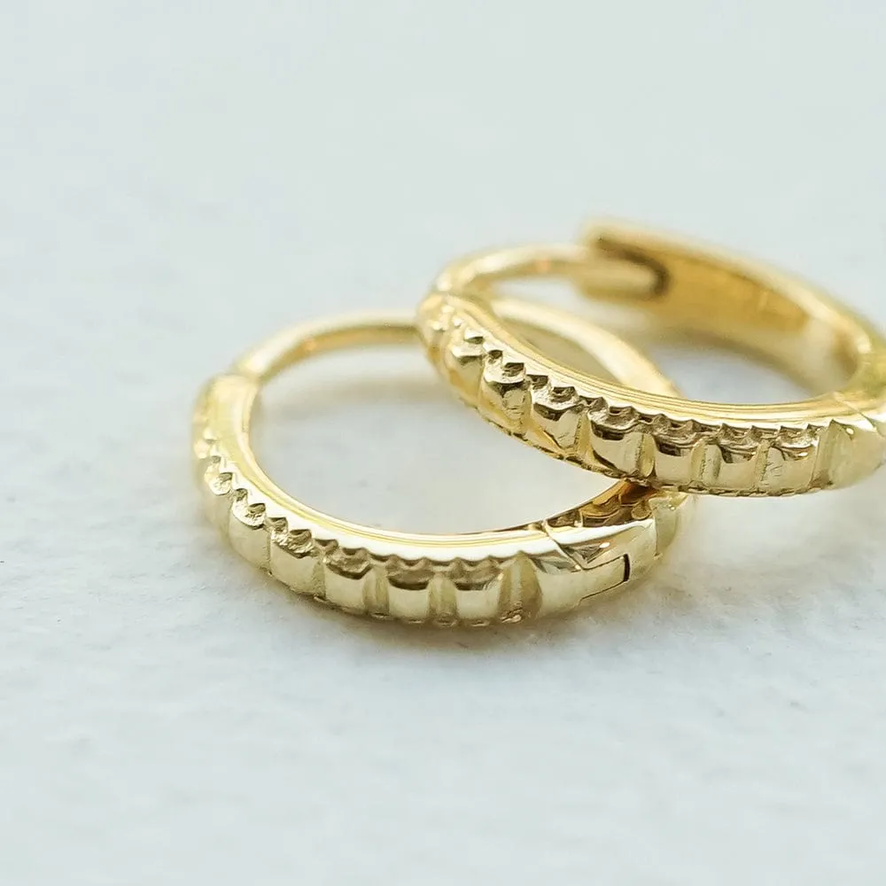 Polly Ridge Huggie Hoop Earrings 18ct Gold Plate sold by Daisy Jewellery product image thumbnail 5