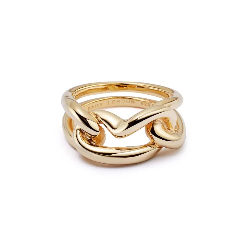 Polly Large Knot Chain Ring 18ct Gold Plate sold by Daisy Jewellery