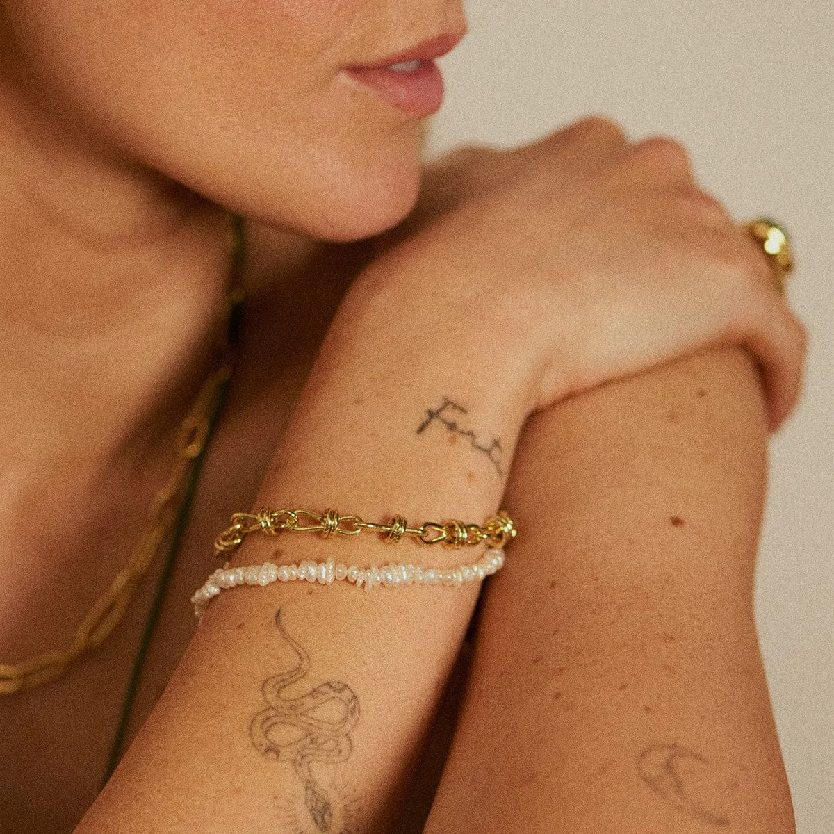 Polly Knot Chain Bracelet 18ct Gold Plate sold by Daisy Jewellery product image thumbnail 2