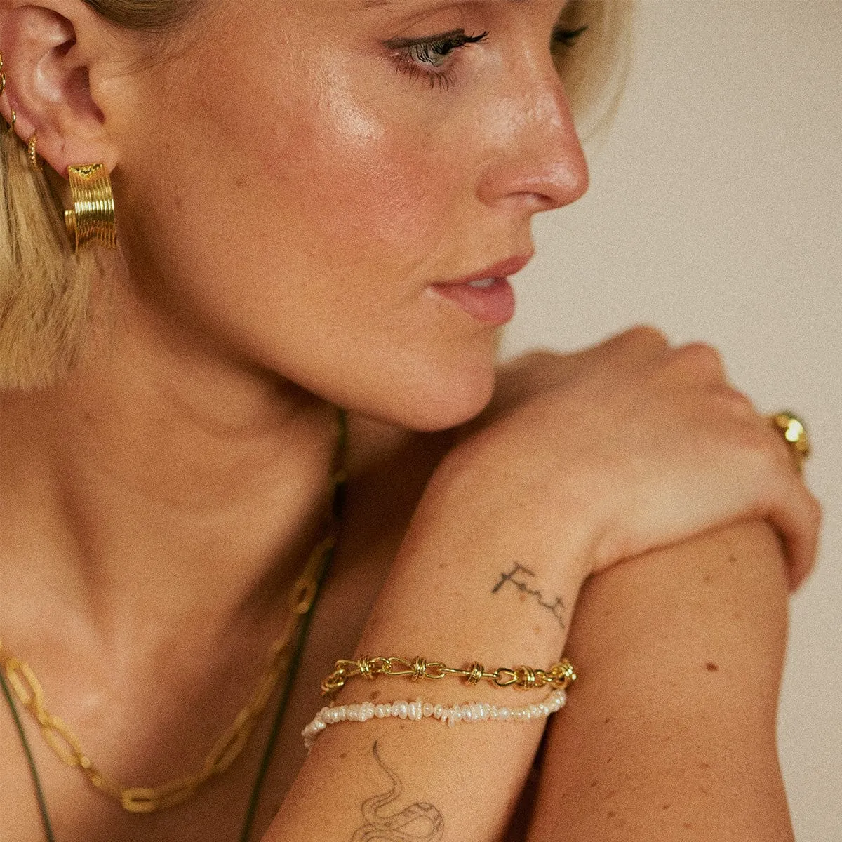 Polly Knot Chain Bracelet 18ct Gold Plate sold by Daisy Jewellery product image thumbnail 4