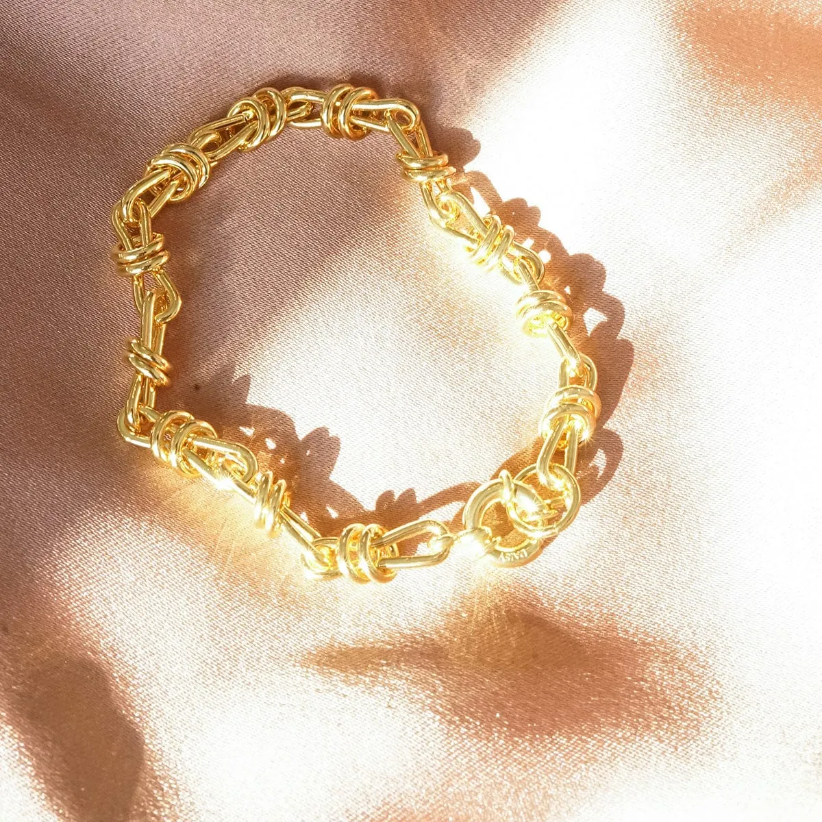Polly Knot Chain Bracelet 18ct Gold Plate sold by Daisy Jewellery product image thumbnail 5