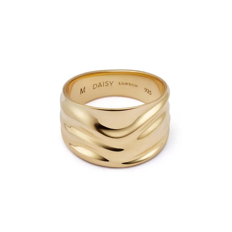 Polly Chunky Tidal Ring 18ct Gold Plate sold by Daisy Jewellery