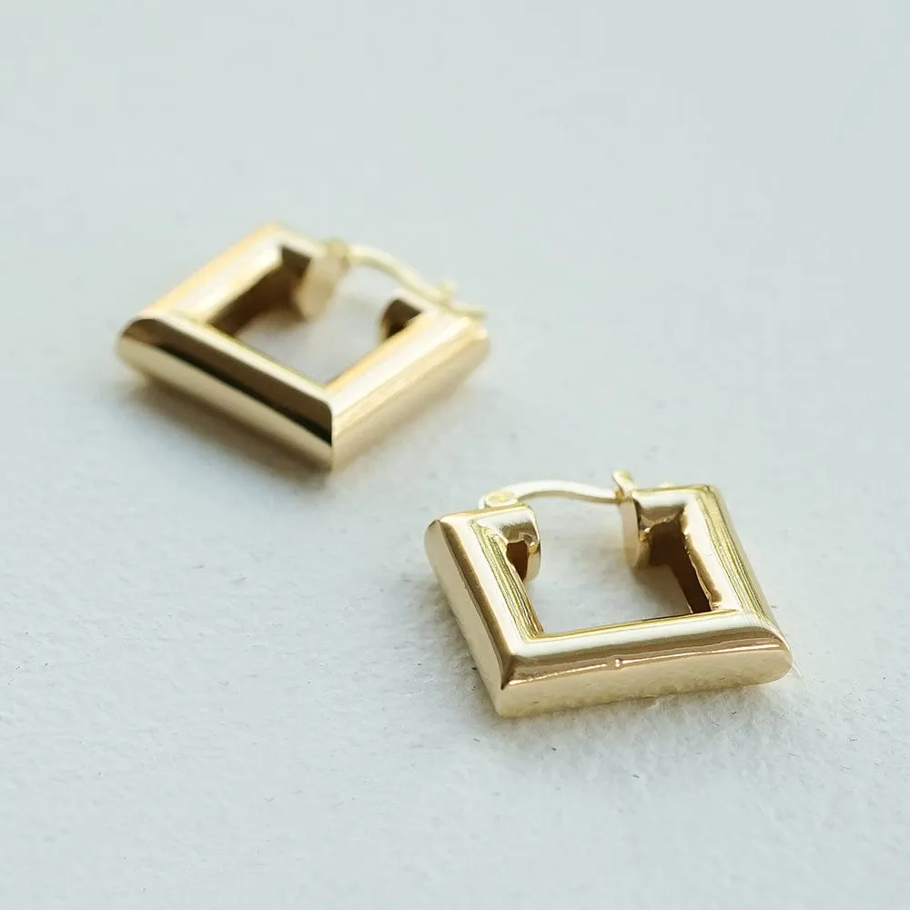 Polly Chubby Square Hoop Earrings 18ct Gold Plate sold by Daisy Jewellery product image thumbnail 3