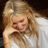Polly Sayer Chain Hoop Earring Stack 18ct Gold Plate sold by Daisy Jewellery