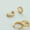 Polly Sayer Chain Hoop Earring Stack 18ct Gold Plate sold by Daisy Jewellery