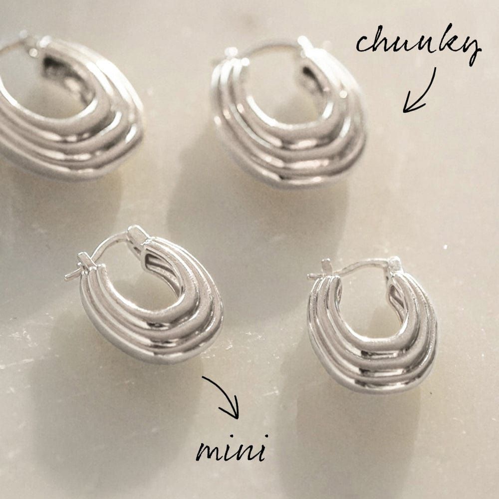 Polly Sayer Ridge Hoop Earring Stack Sterling Silver sold by Daisy Jewellery product image thumbnail 2