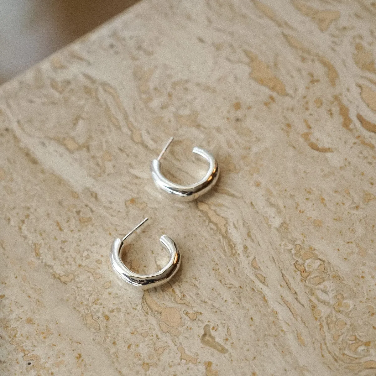 Estée Lalonde Chunky Organic Hoop Earrings Sterling Silver sold by Daisy Jewellery product image thumbnail 2