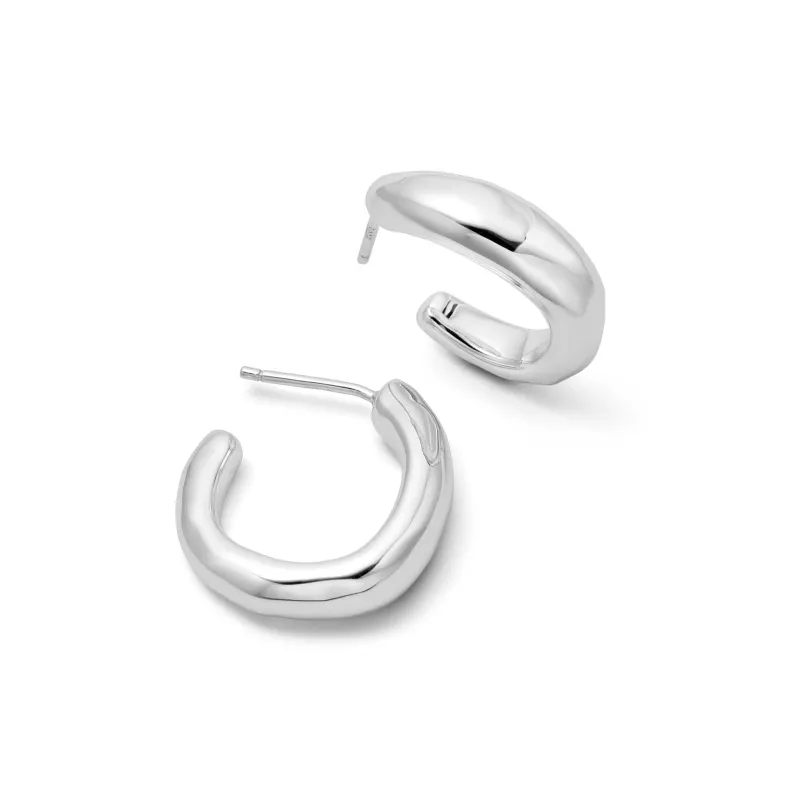 Estée Lalonde Chunky Organic Hoop Earrings Sterling Silver sold by Daisy Jewellery