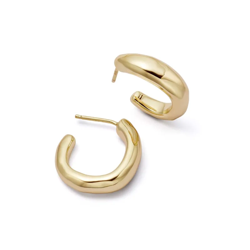 Estée Lalonde Chunky Organic Hoop Earrings 18ct Gold Plate sold by Daisy Jewellery