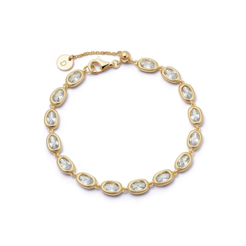 Estée Lalonde Sapphire Tennis Bracelet 18ct Gold Plate sold by Daisy Jewellery