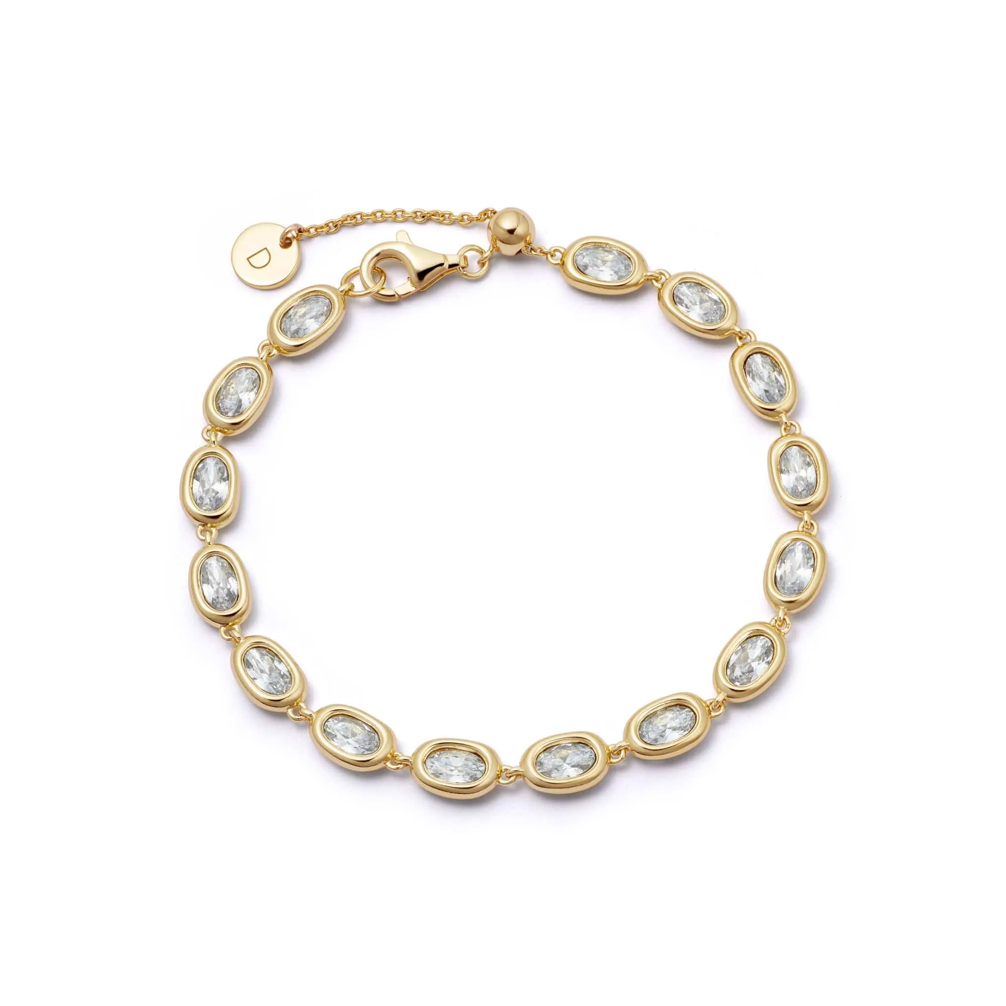 Estée Lalonde Sapphire Tennis Bracelet 18ct Gold Plate sold by Daisy Jewellery