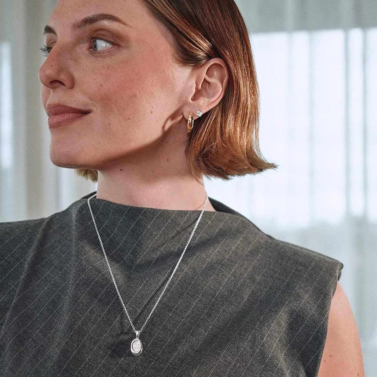 Estée Lalonde Sapphire Organic Stud Earrings Sterling Silver sold by Daisy Jewellery product image thumbnail 4