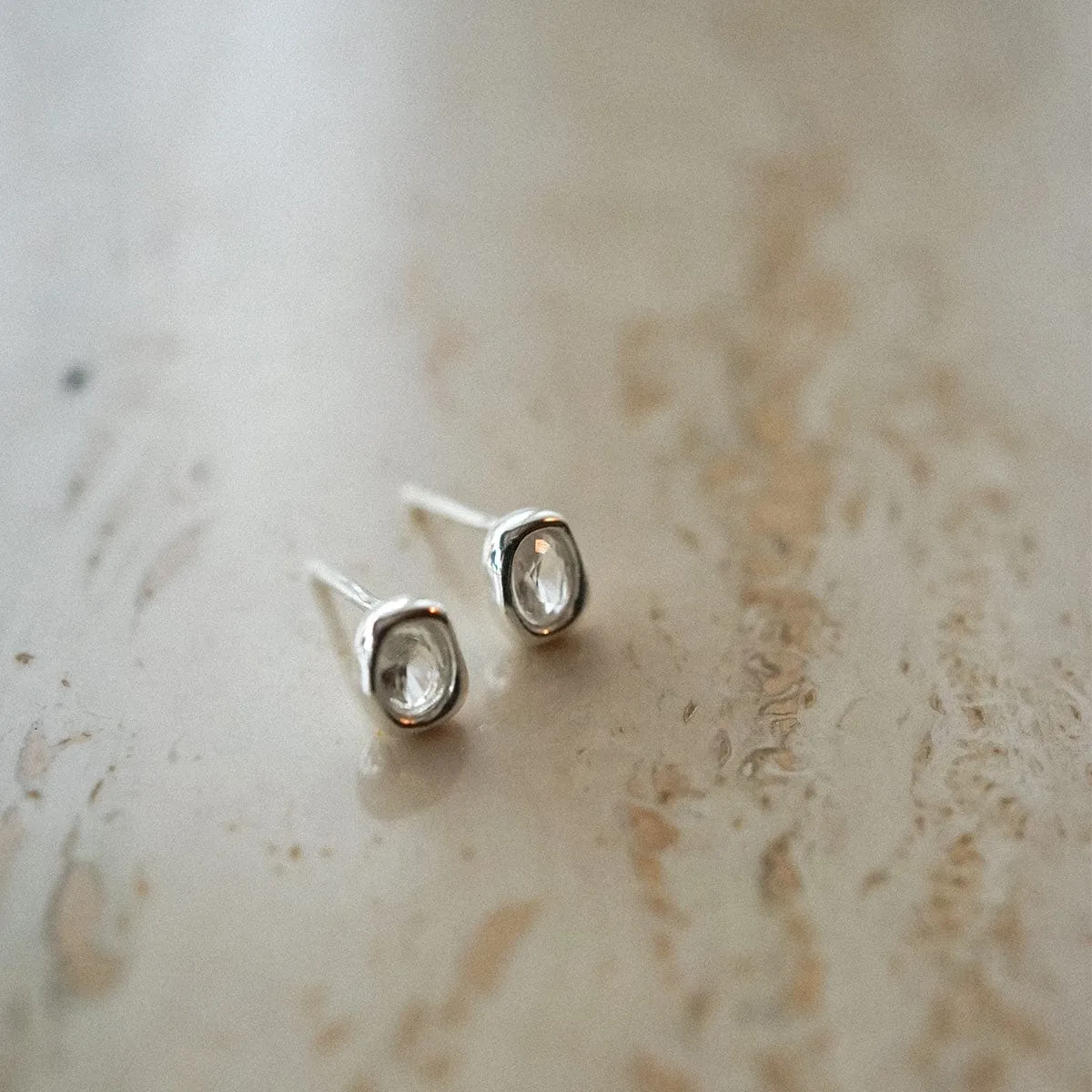 Estée Lalonde Sapphire Organic Stud Earrings Sterling Silver sold by Daisy Jewellery product image thumbnail 3