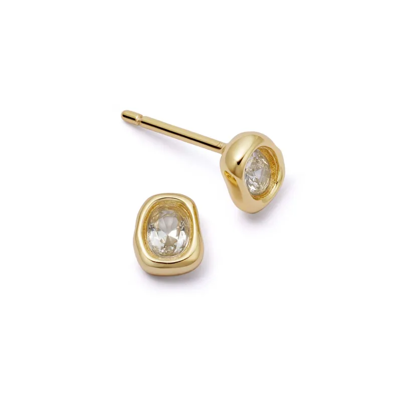 Estée Lalonde Sapphire Organic Stud Earrings 18ct Gold Plate sold by Daisy Jewellery