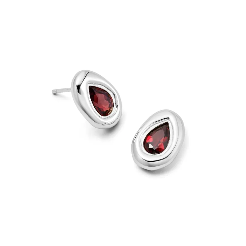 Estée Lalonde Garnet Teardrop Studs Sterling Silver sold by Daisy Jewellery
