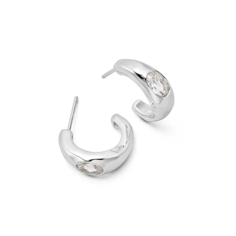 Estée Lalonde Chunky Sapphire Hoop Earrings Sterling Silver sold by Daisy Jewellery