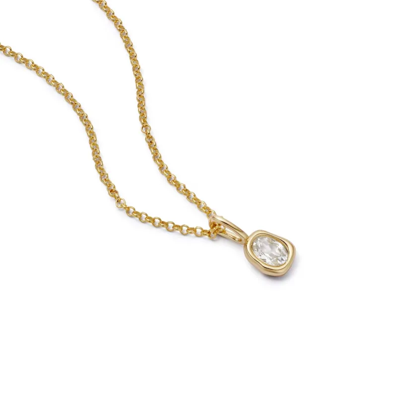 Estée Lalonde Sapphire Pendant Necklace 18ct Gold Plate sold by Daisy Jewellery
