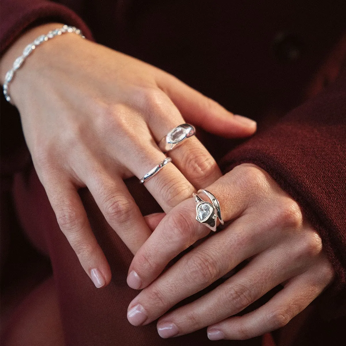 Estée Lalonde Chunky Sapphire Ring Sterling Silver sold by Daisy Jewellery product image thumbnail 3