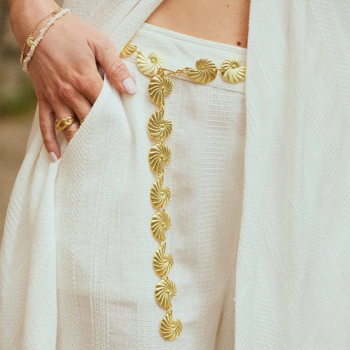 Polly Shell Belt 18ct Gold Plate sold by Daisy Jewellery product image thumbnail 2