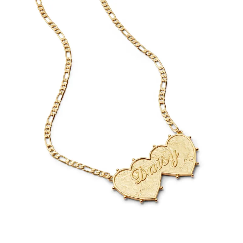 Shrimps 'Daisy' Double Heart Necklace 18ct Gold Plate sold by Daisy Jewellery