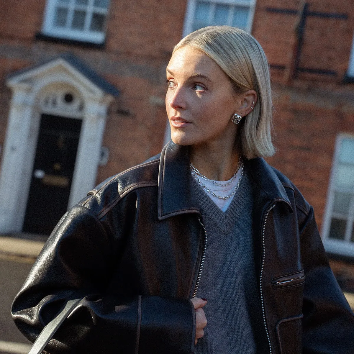 Polly Woven Square Studs Silver Plate sold by Daisy Jewellery product image thumbnail 4