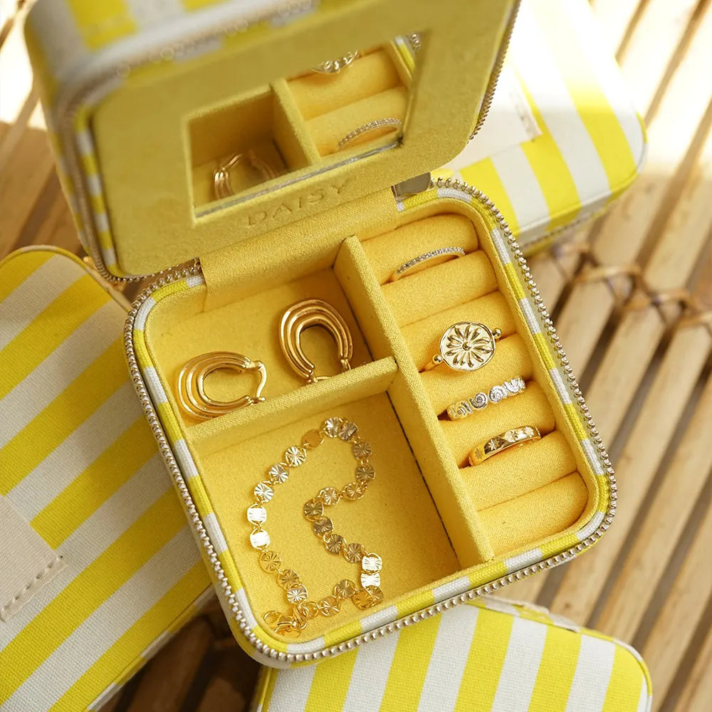 Yellow Stripe Small Jewellery Case sold by Daisy Jewellery product image thumbnail 4