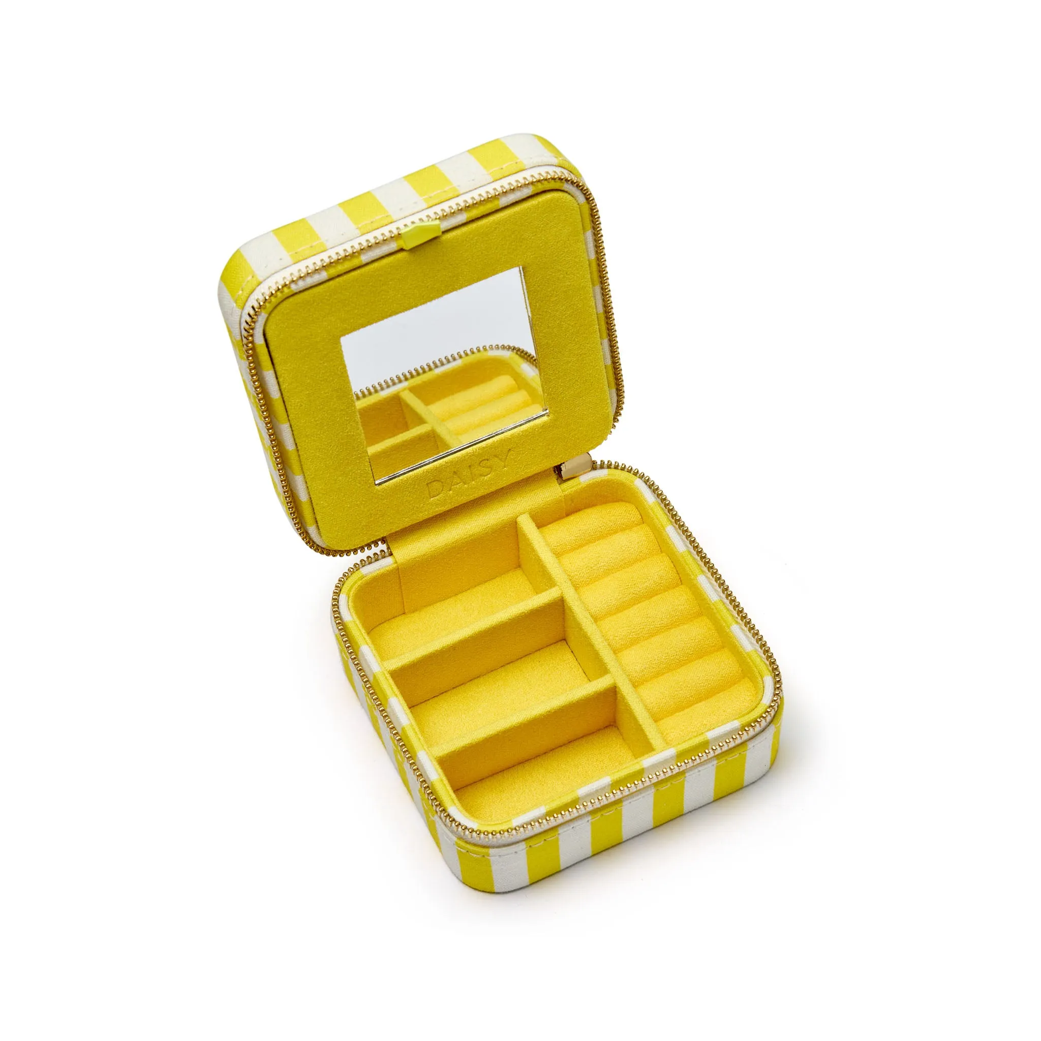Yellow Stripe Small Jewellery Case sold by Daisy Jewellery