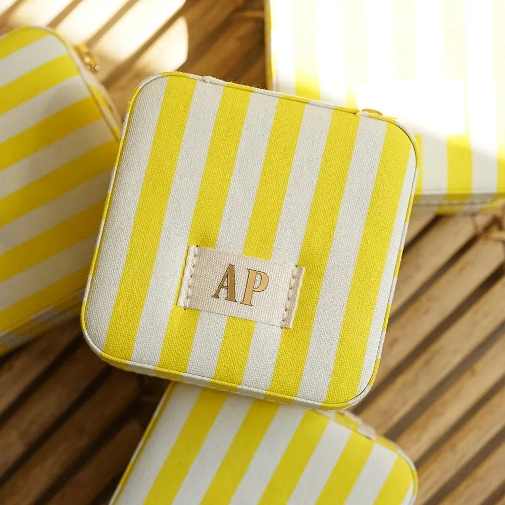 Yellow Stripe Small Jewellery Case sold by Daisy Jewellery product image thumbnail 3