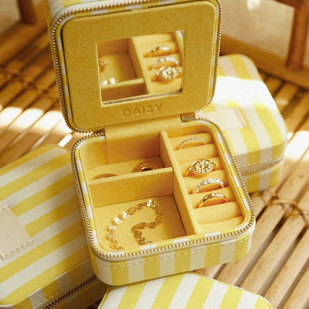 Yellow Stripe Small Jewellery Case sold by Daisy Jewellery product image thumbnail 2