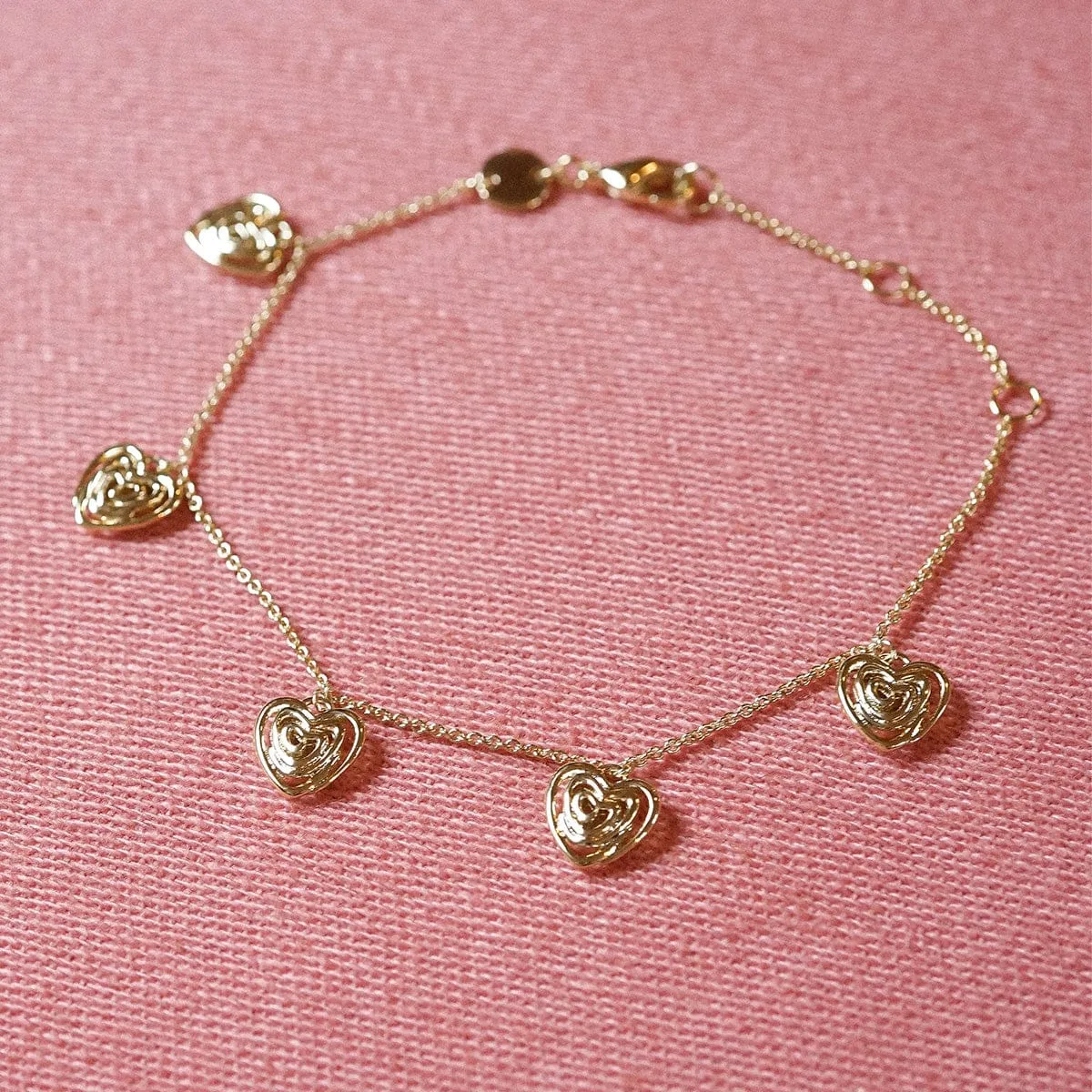 Scribble Heart Charm Bracelet 18ct Gold Plate sold by Daisy Jewellery product image thumbnail 5