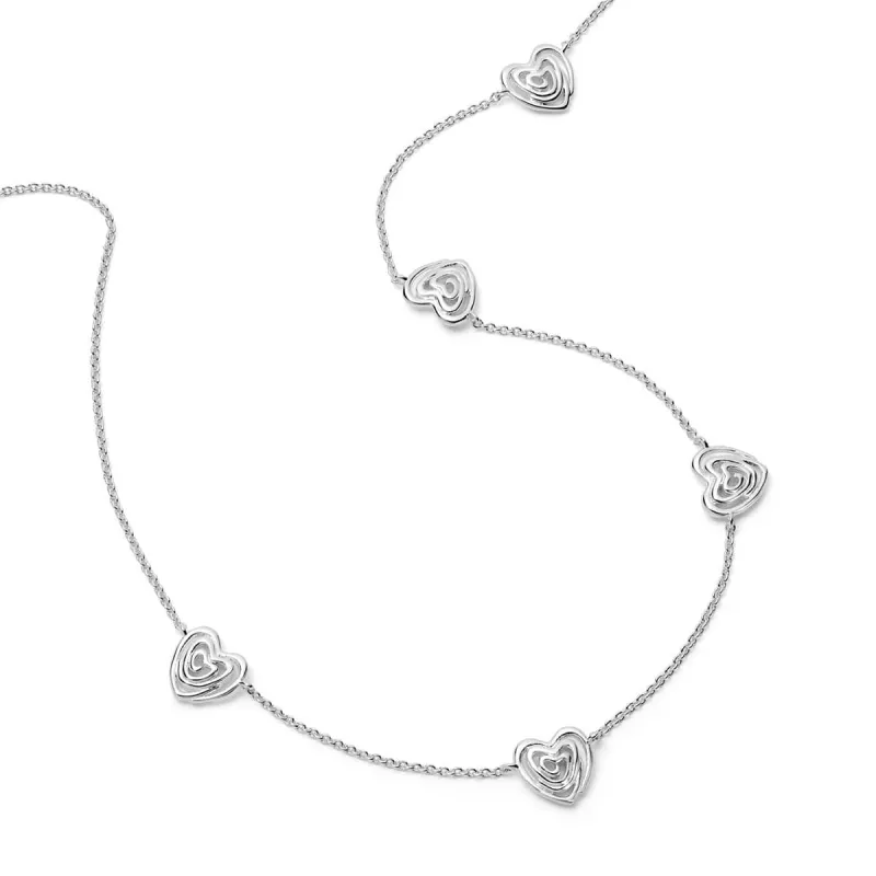 Scribble Heart Charm Necklace Silver Plate sold by Daisy Jewellery
