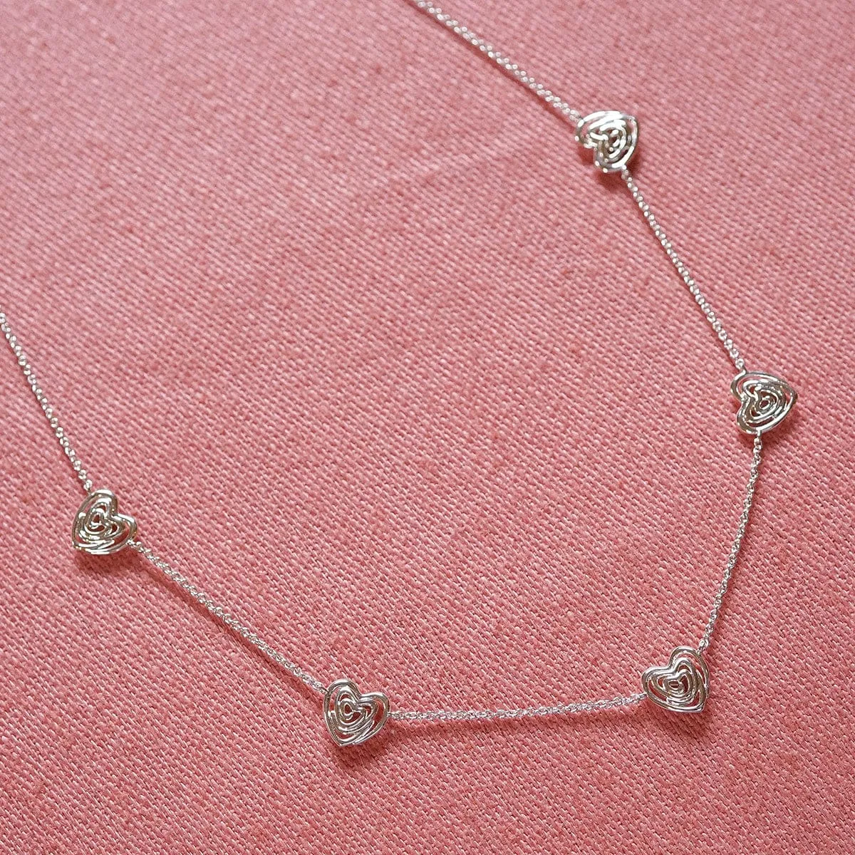 Scribble Heart Charm Necklace Silver Plate sold by Daisy Jewellery product image thumbnail 2