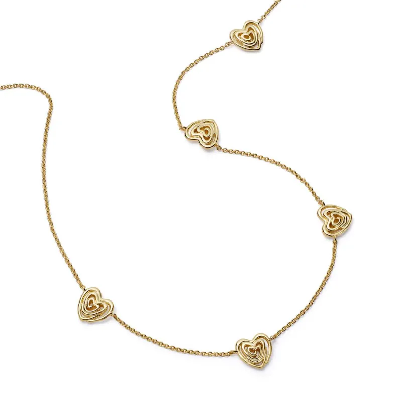 Scribble Heart Charm Necklace 18ct Gold Plate sold by Daisy Jewellery