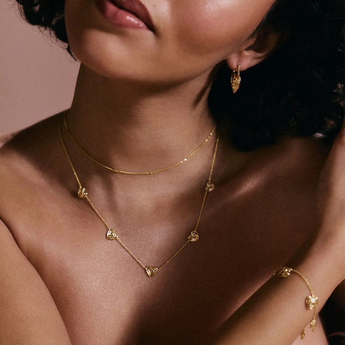 Scribble Heart Charm Necklace 18ct Gold Plate sold by Daisy Jewellery product image thumbnail 2