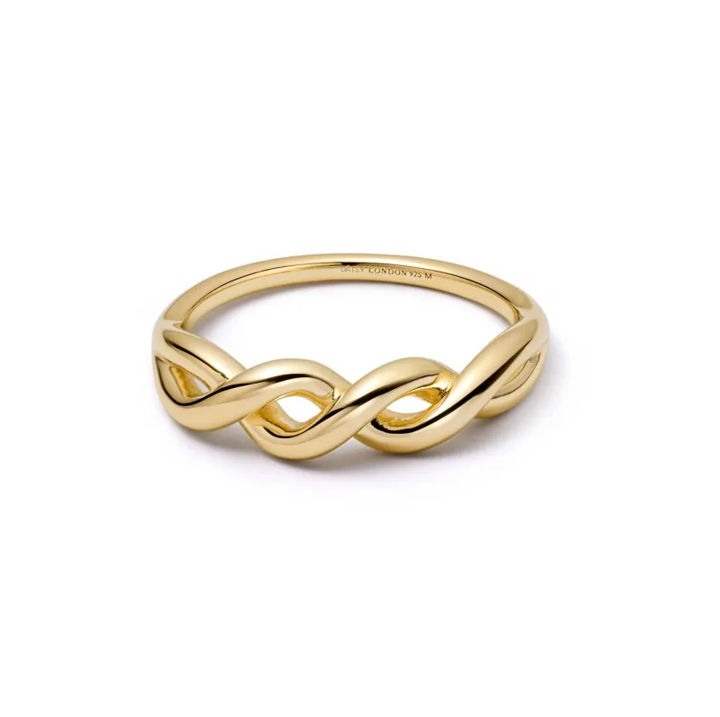 Scribble Knot Ring 18ct Gold Plate sold by Daisy Jewellery