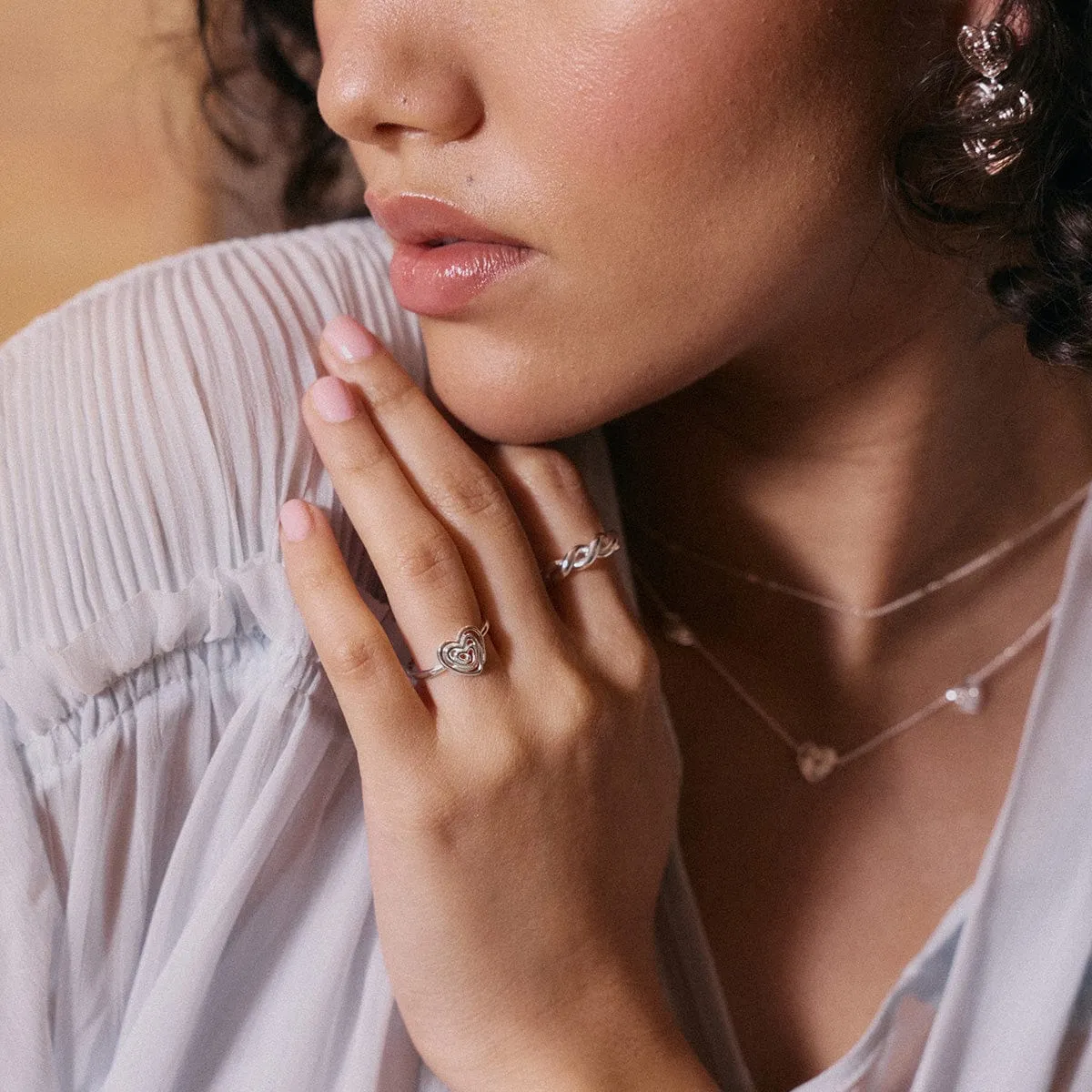 Scribble Heart Ring Sterling Silver sold by Daisy Jewellery product image thumbnail 3
