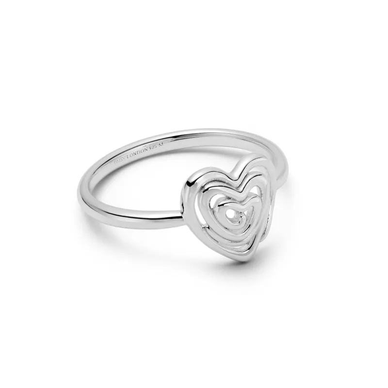 Scribble Heart Ring Sterling Silver sold by Daisy Jewellery