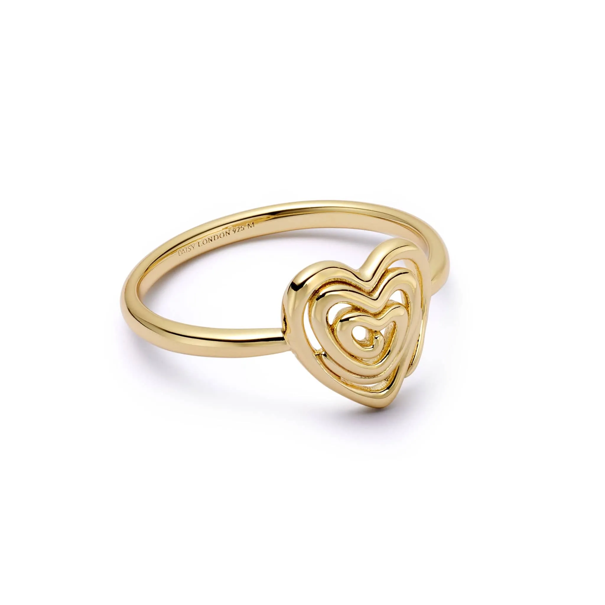 Scribble Heart Ring 18ct Gold Plate sold by Daisy Jewellery