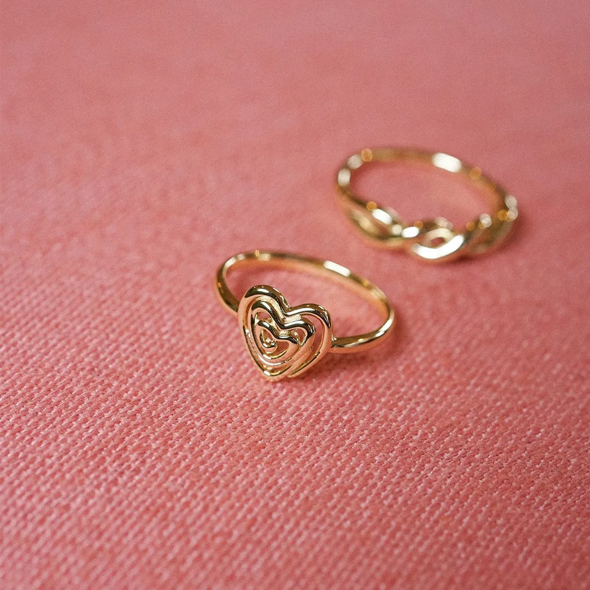 Scribble Heart Ring 18ct Gold Plate sold by Daisy Jewellery product image thumbnail 2