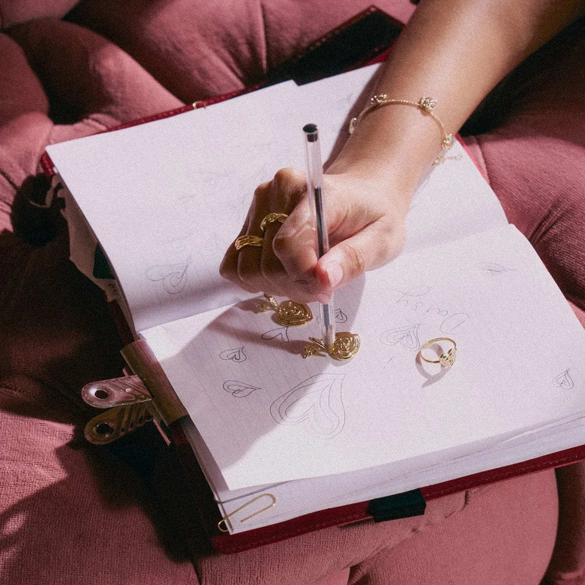 Scribble Heart Ring 18ct Gold Plate sold by Daisy Jewellery product image thumbnail 4